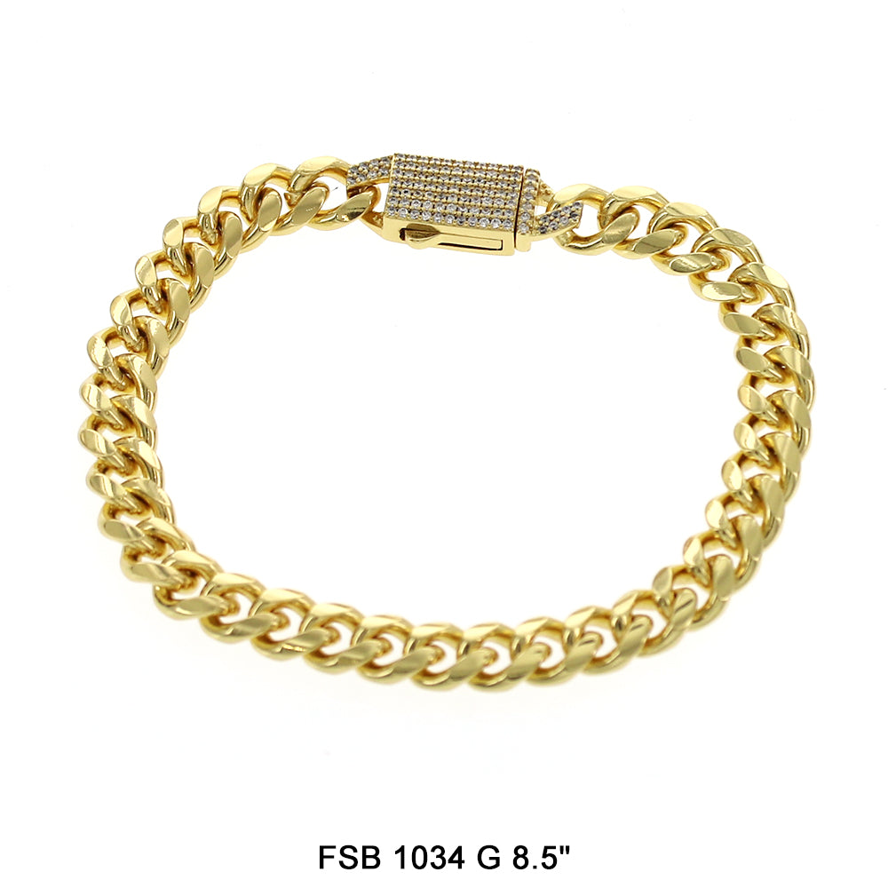 9 MM Cuban Bracelet FSB 1034 G 8.5"