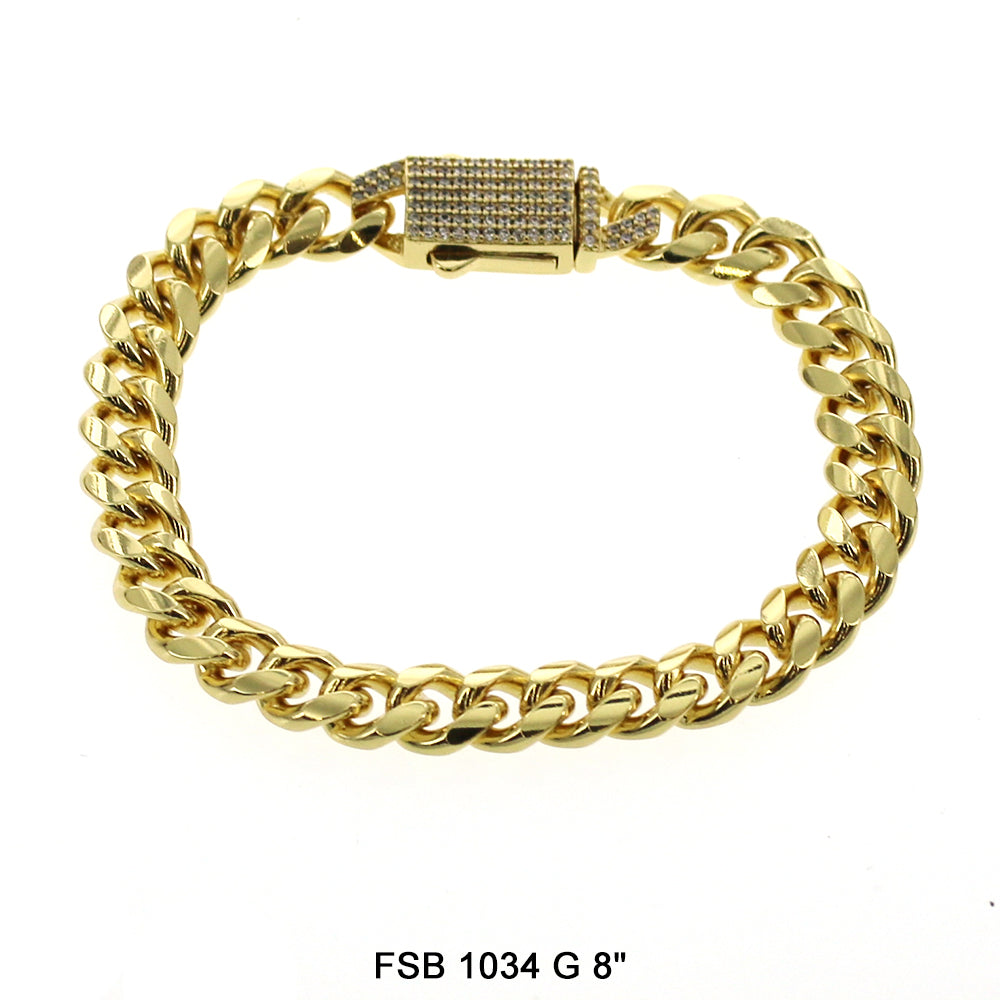 9 MM Cuban Bracelet FSB 1034 G 8"