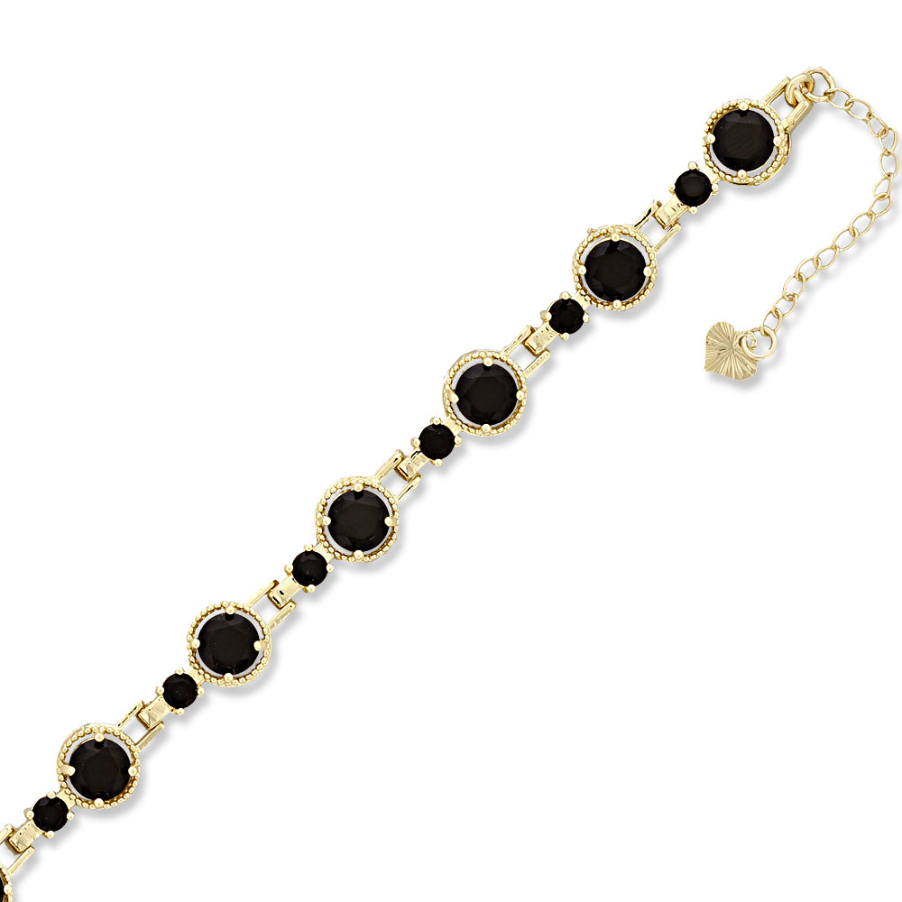 Full Stones CZ Anklet A 2108 (G) BK