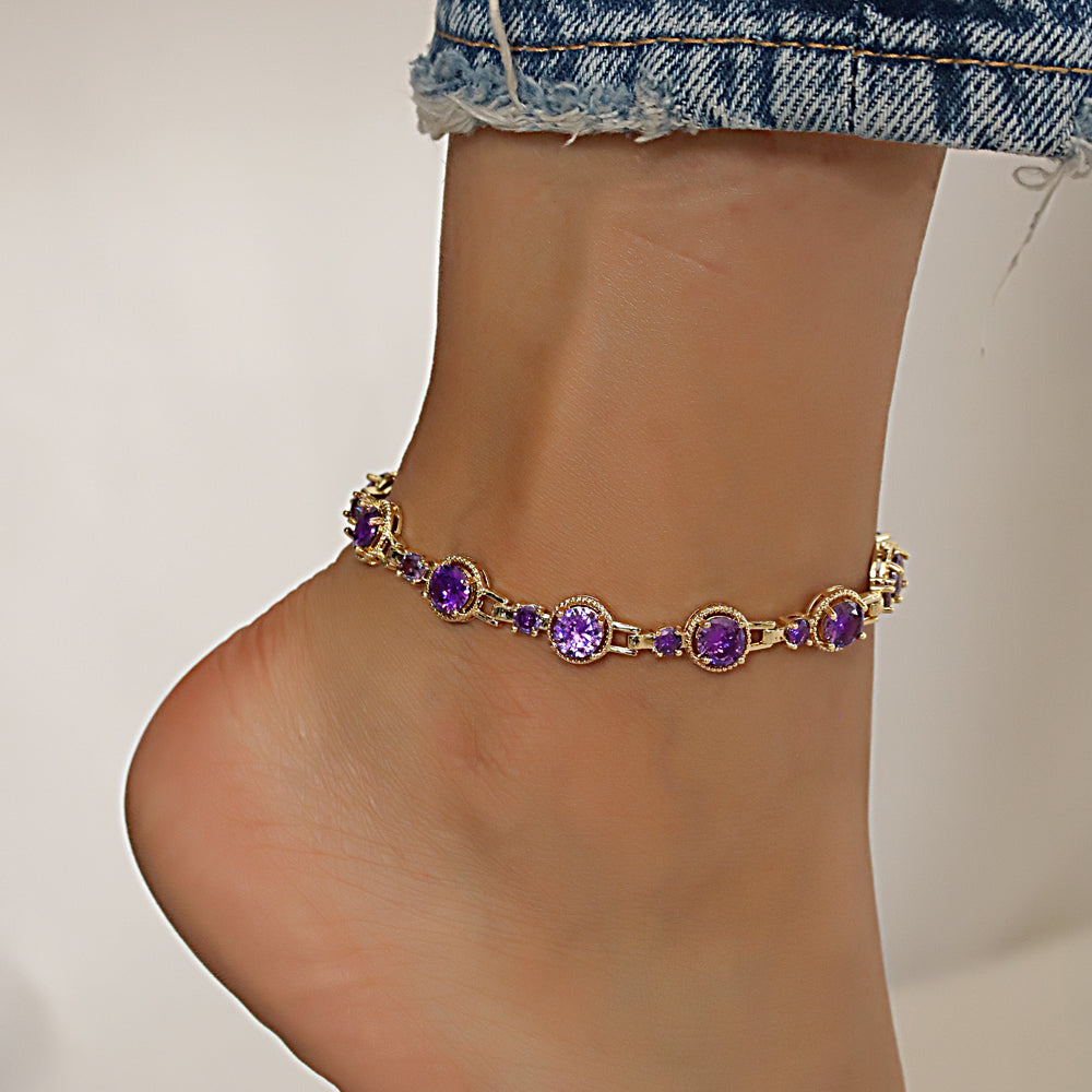 Full Stones CZ Anklet A 2108 (G) PR