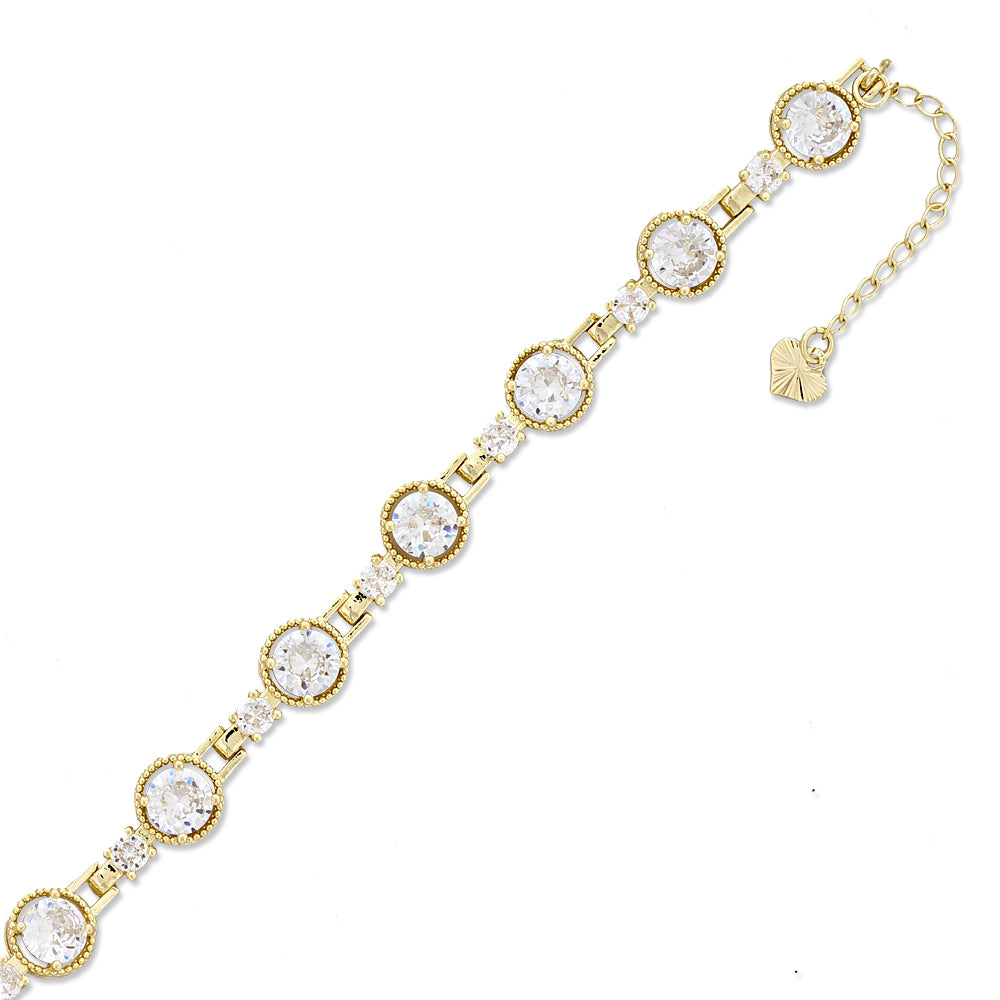 Full Stones CZ Anklet A 2108 (G) W