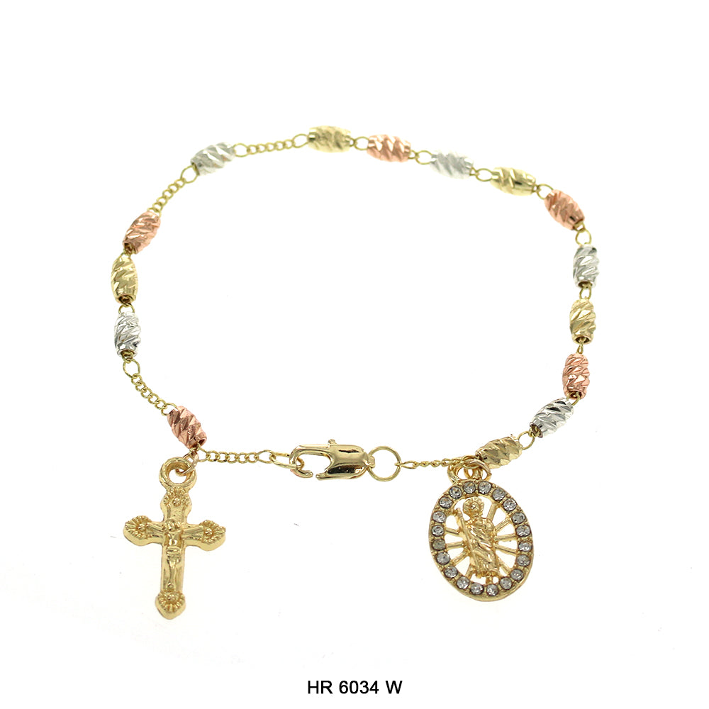 6 MM Hand Rosary San Judas HR 6034 W