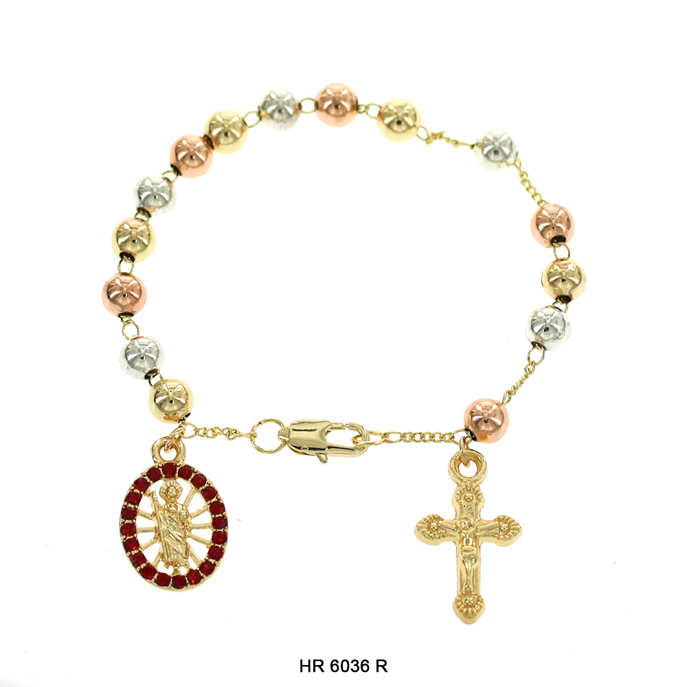 6 MM Hand Rosary San Judas HR 6036 R