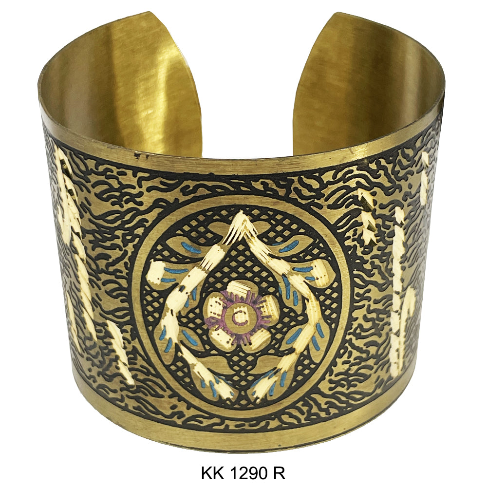 Hand Engraved Cuff Bangle Bracelet KK 1290 R