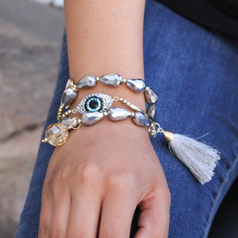 Evil Eye Fin De Semana Beads Pulseras MS 565