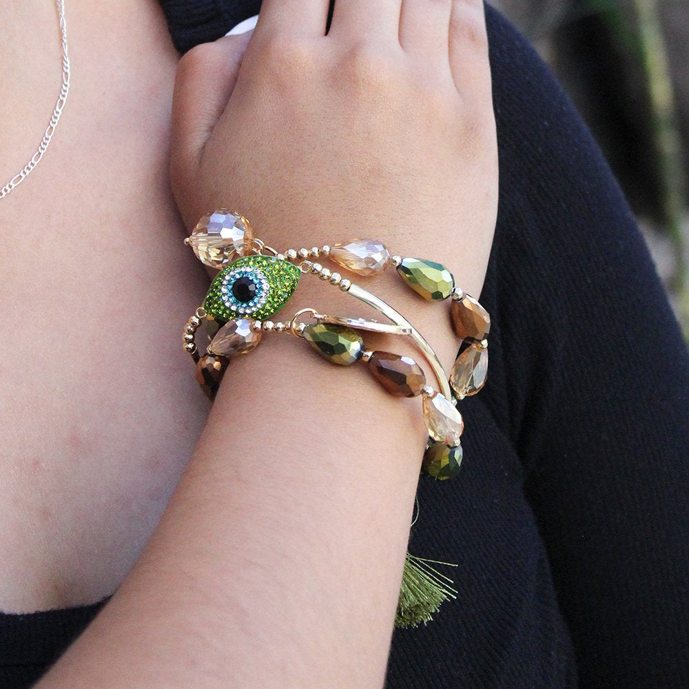 Evil Eye Fin De Semana Beads BraceletsMS 568