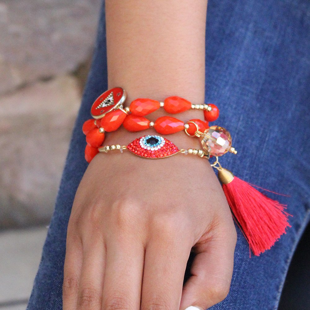 Evil Eye Fin De Semana Beads Pulseras MS 573