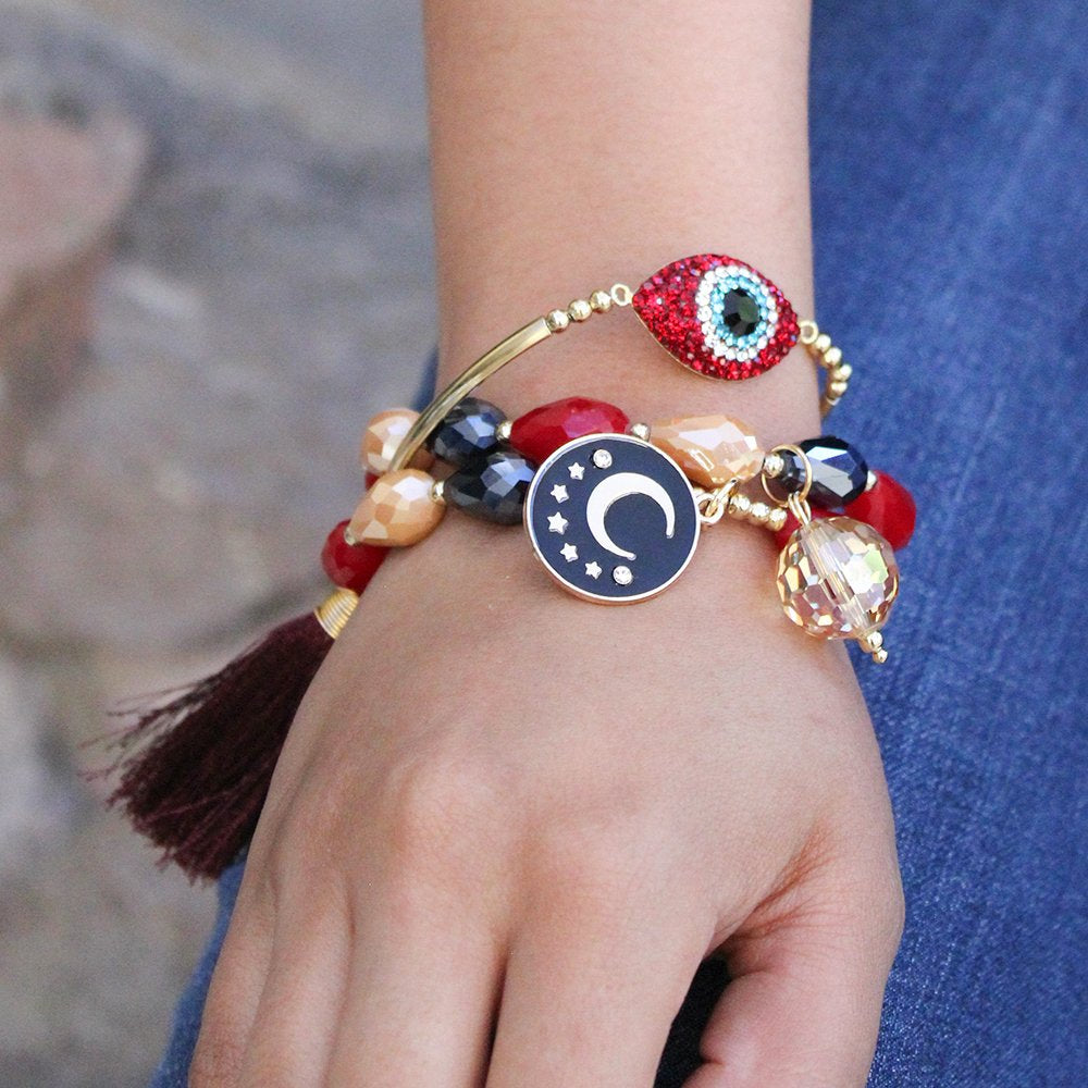 Evil Eye Fin De Semana Beads Pulseras MS 574