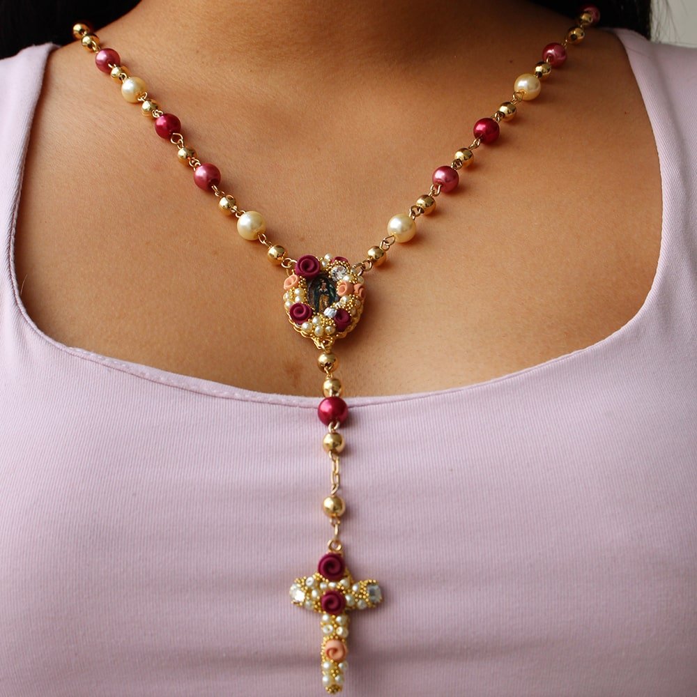 8 MM Pearls And Beads Rosary MSR 10