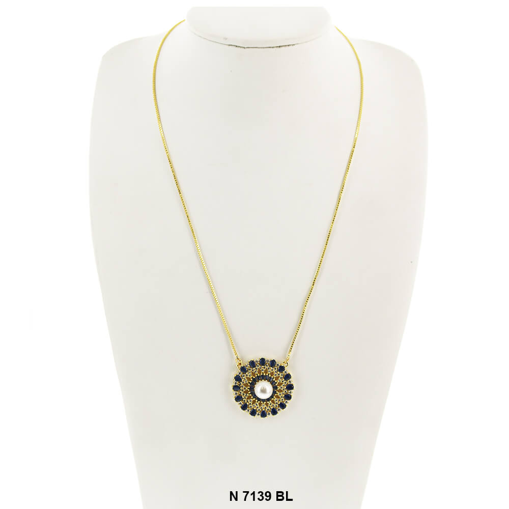 Pendant With Chain Necklace N 7139 BL