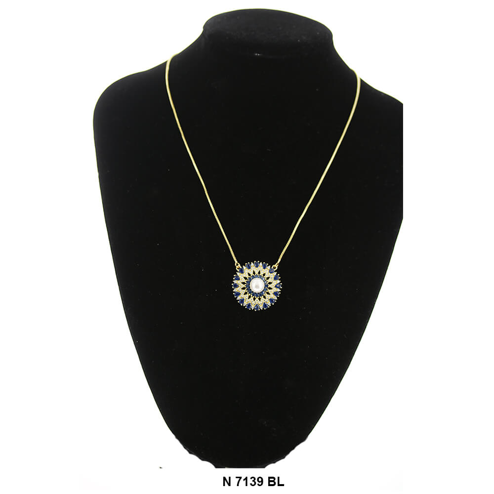 Pendant With Chain Necklace N 7139 BL