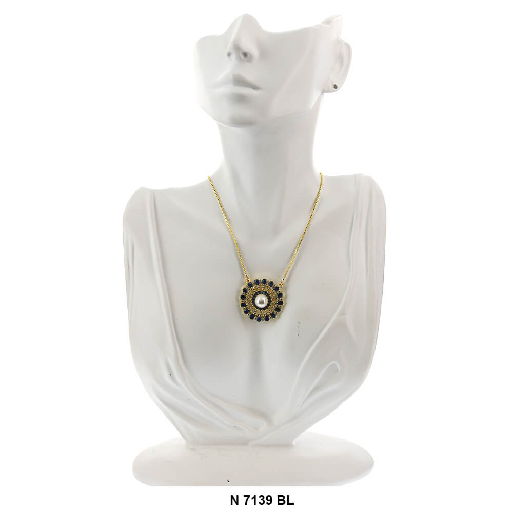 Pendant With Chain Necklace N 7139 BL