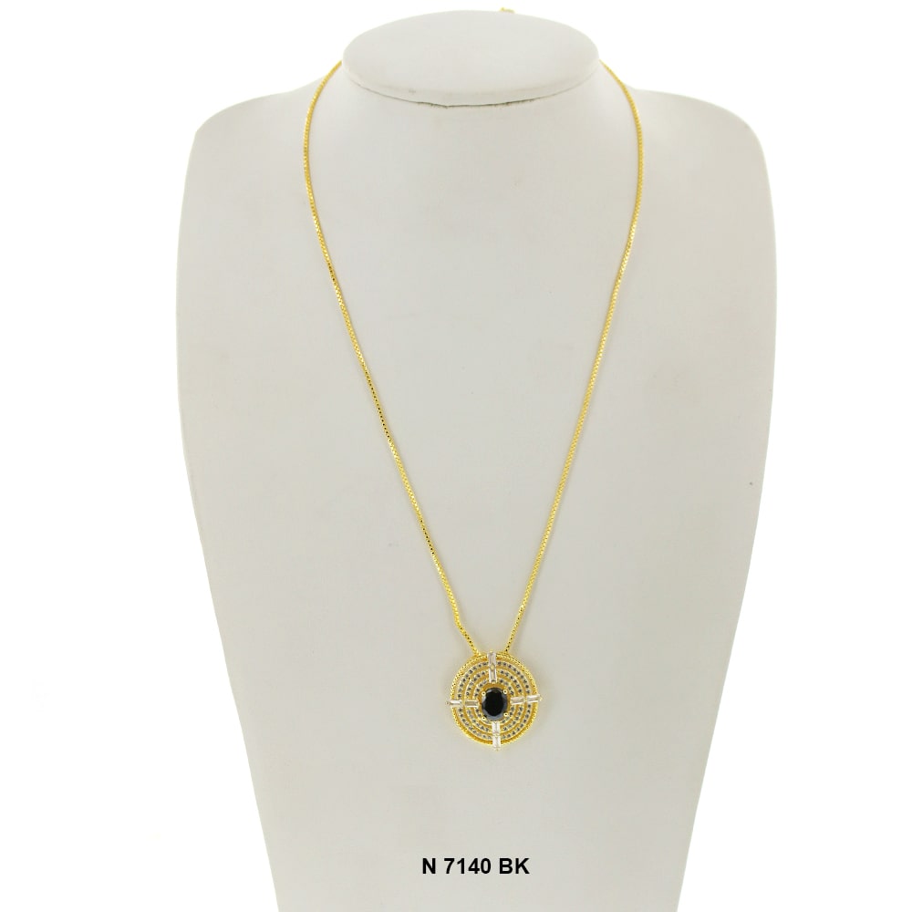 Pendant With Chain Necklace N 7140 BK