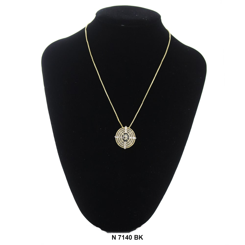 Pendant With Chain Necklace N 7140 BK