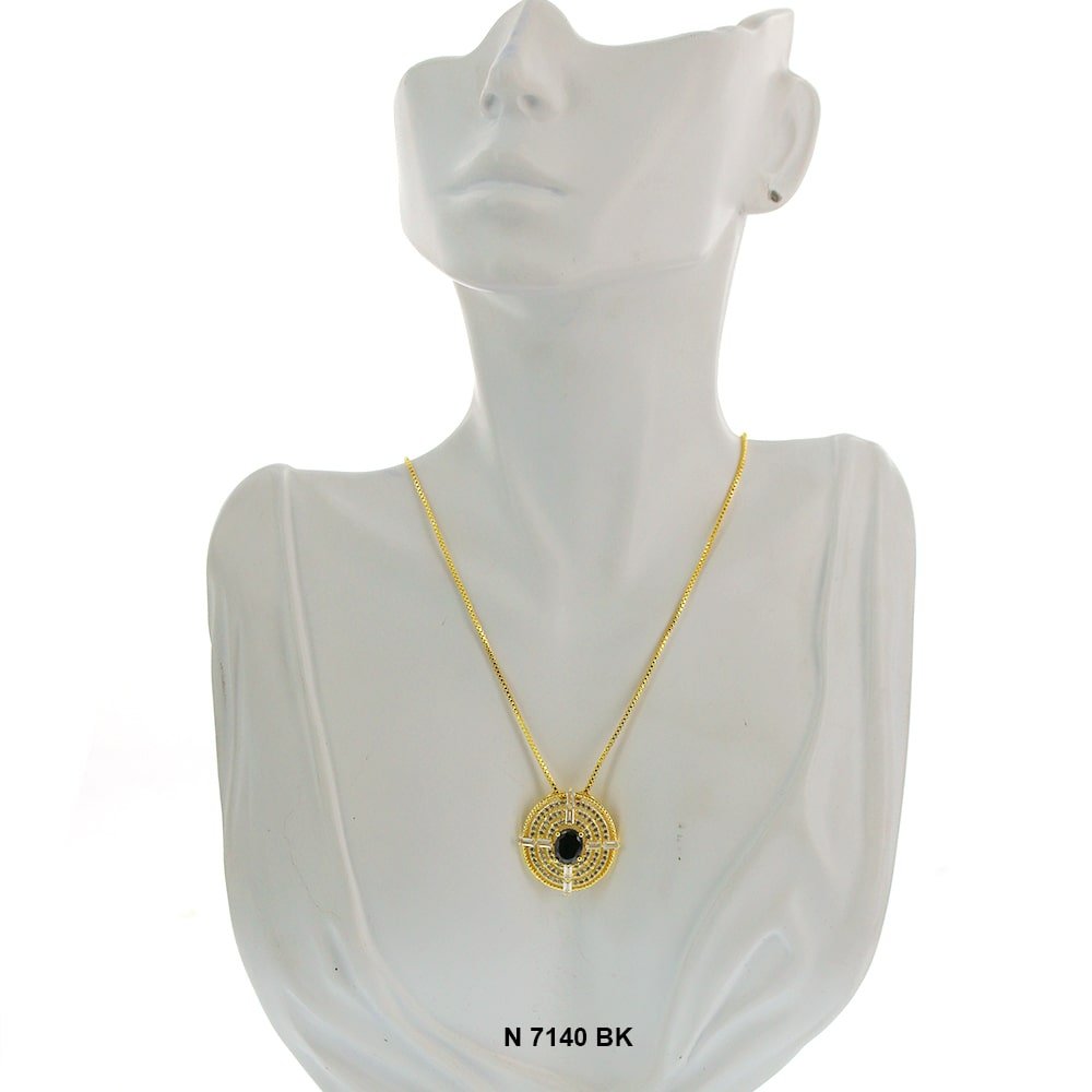 Pendant With Chain Necklace N 7140 BK