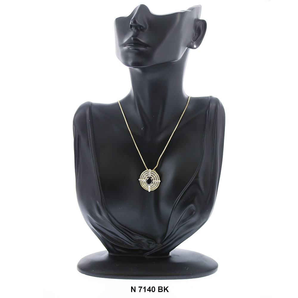 Pendant With Chain Necklace N 7140 BK