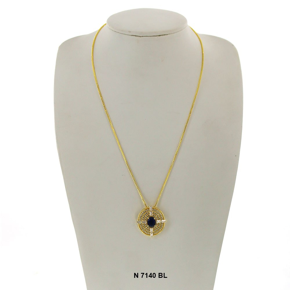 Pendant With Chain Necklace N 7140 BL