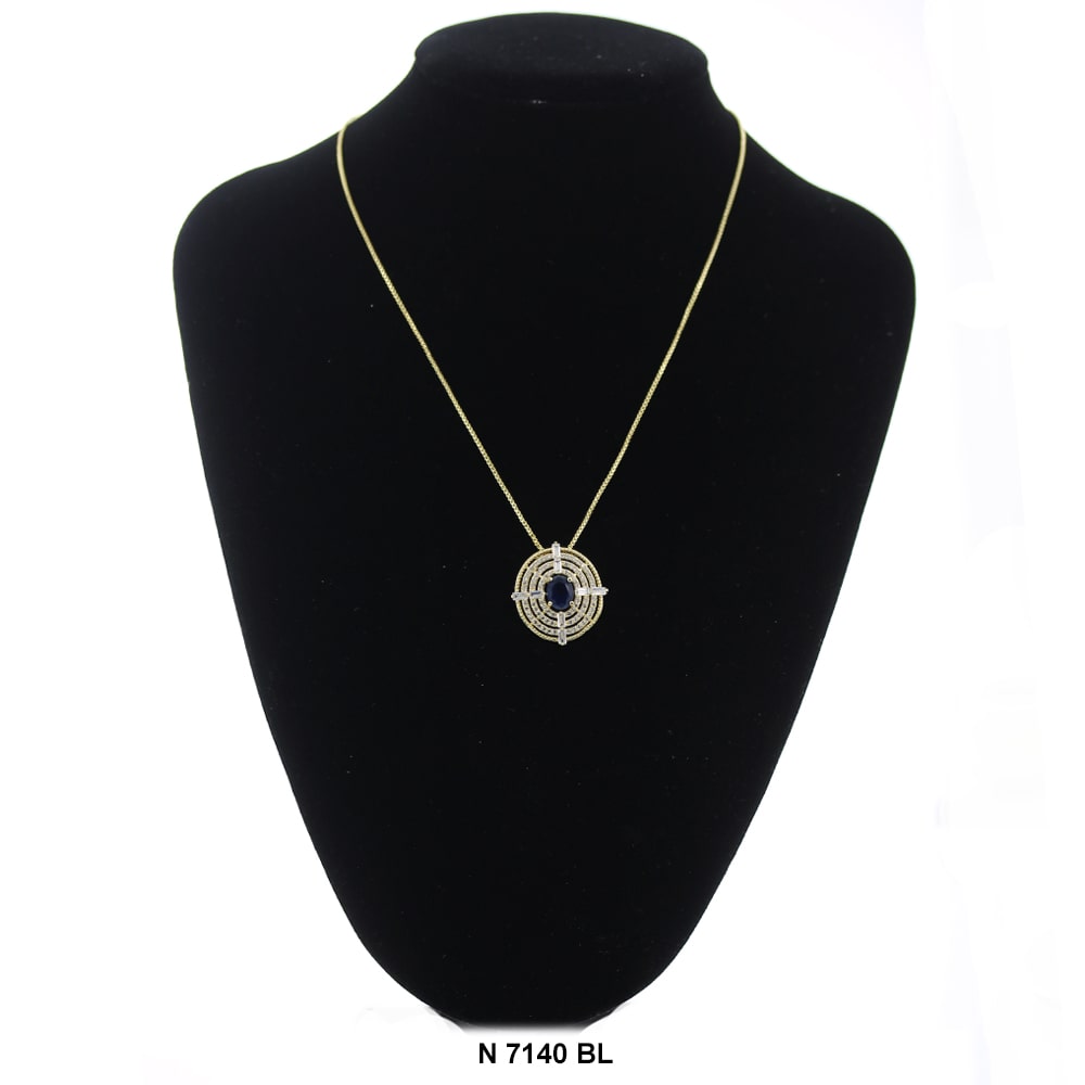 Pendant With Chain Necklace N 7140 BL