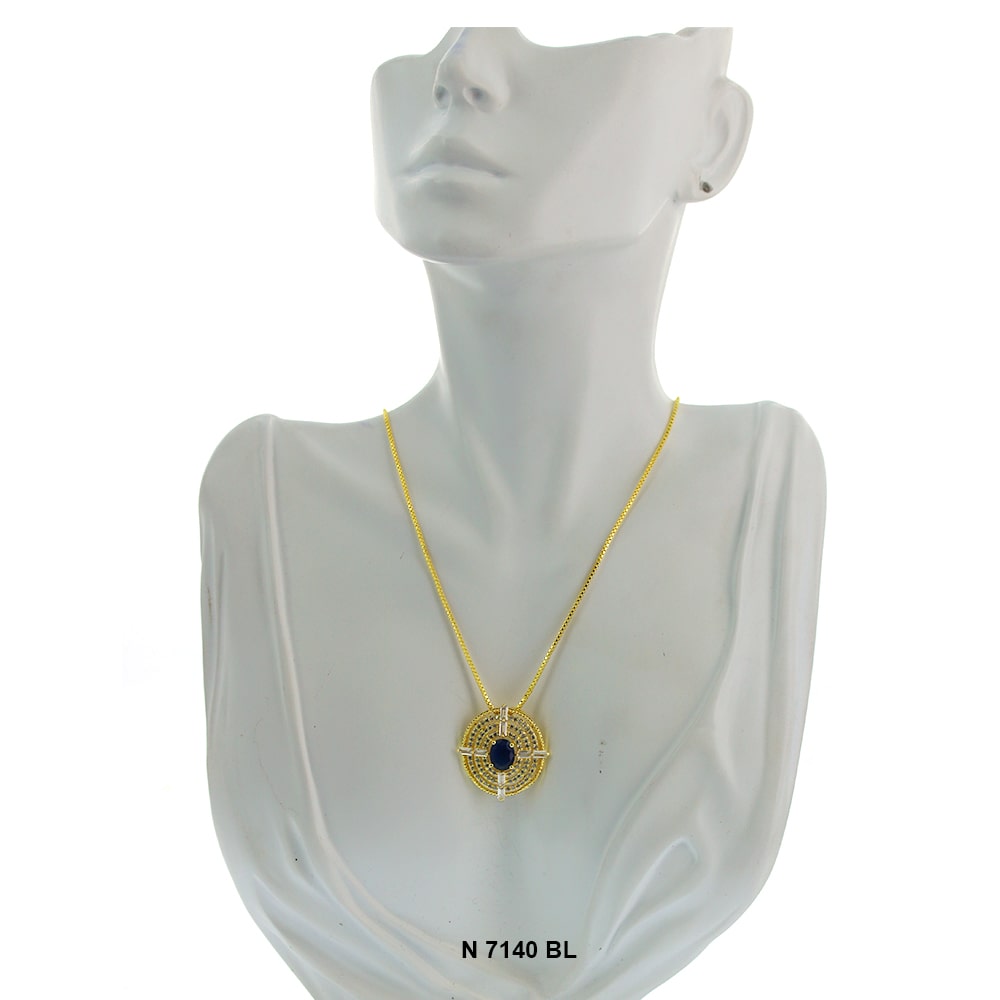 Pendant With Chain Necklace N 7140 BL