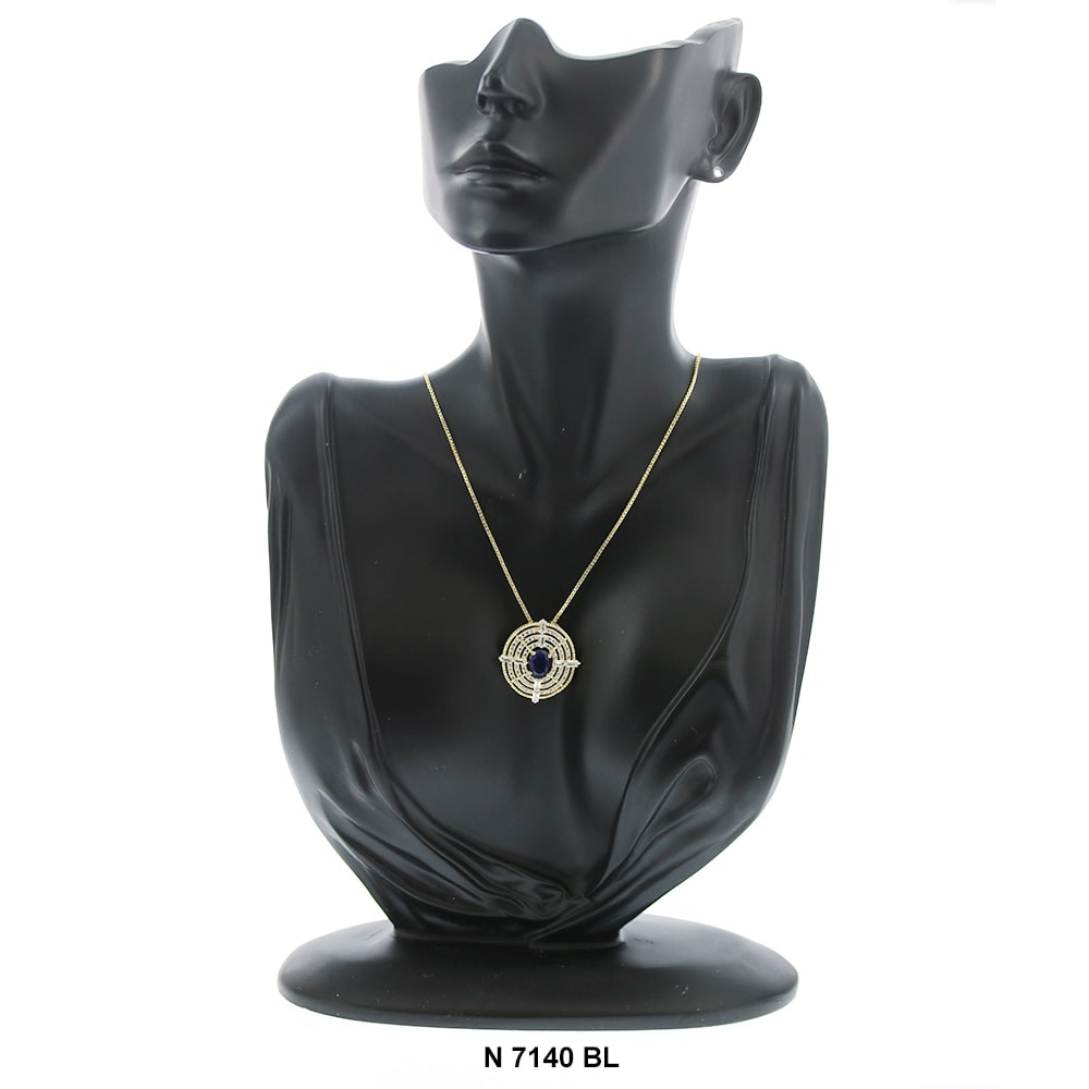 Pendant With Chain Necklace N 7140 BL