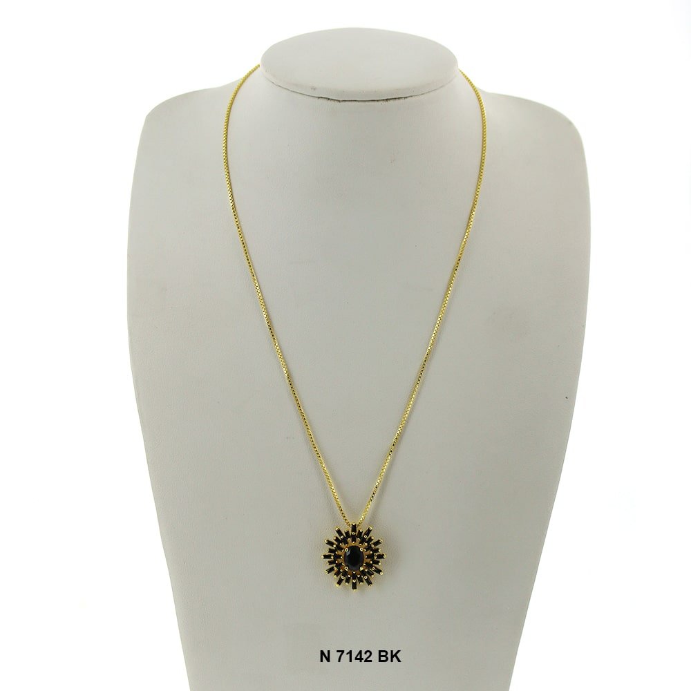 Pendant With Chain Necklace N 7142 BK