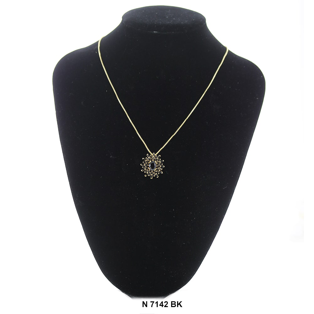 Pendant With Chain Necklace N 7142 BK