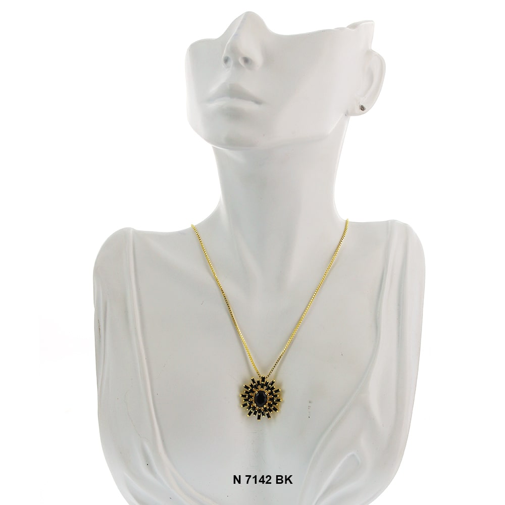 Pendant With Chain Necklace N 7142 BK