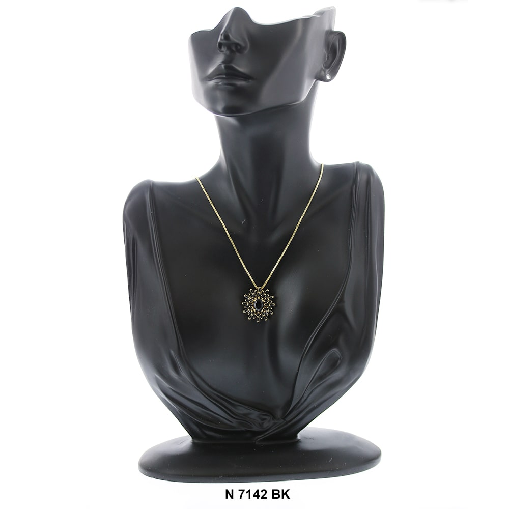 Pendant With Chain Necklace N 7142 BK