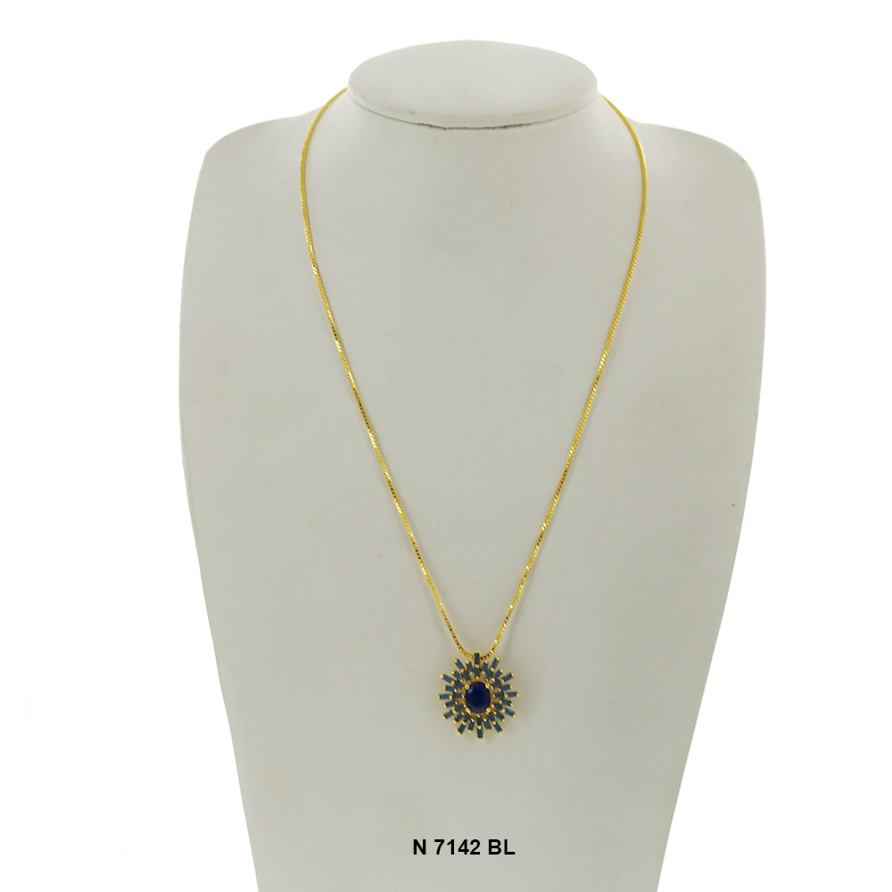 Pendant With Chain Necklace N 7142 BL