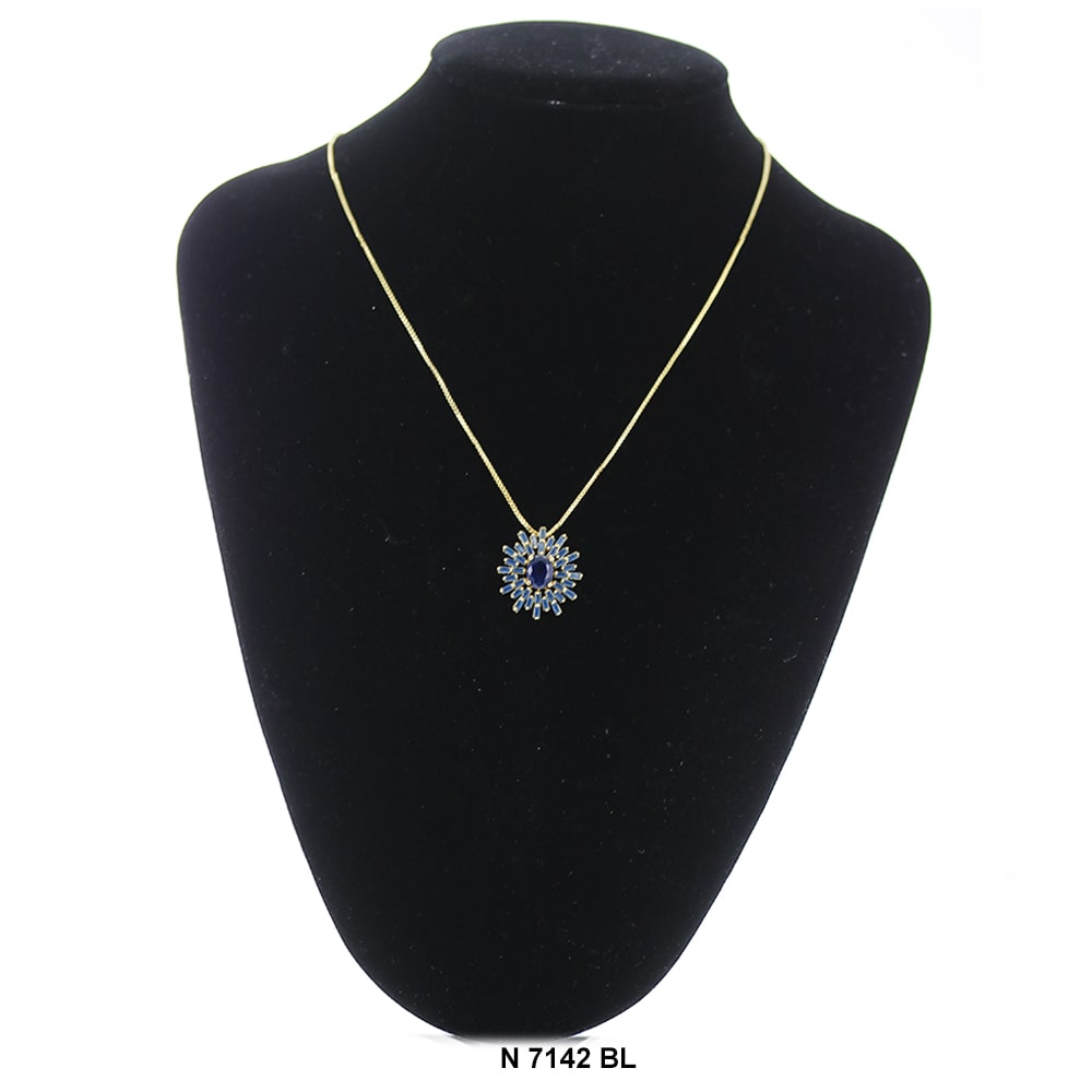 Pendant With Chain Necklace N 7142 BL