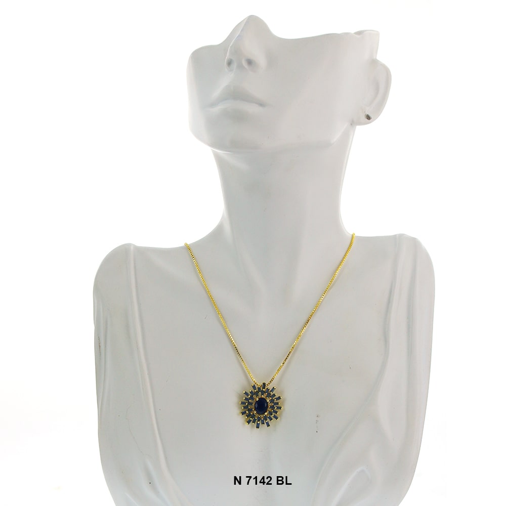 Pendant With Chain Necklace N 7142 BL