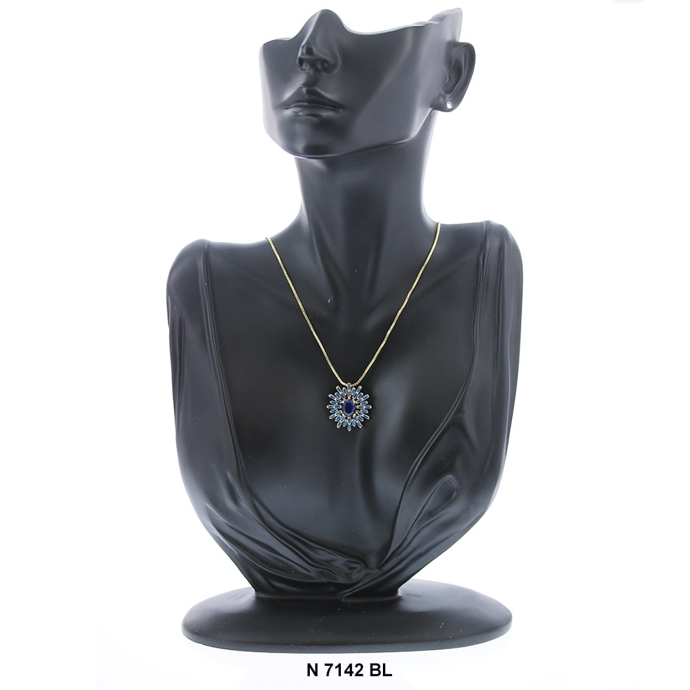 Pendant With Chain Necklace N 7142 BL