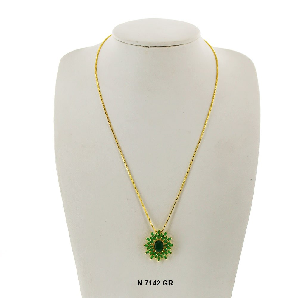 Pendant With Chain Necklace N 7142 GR