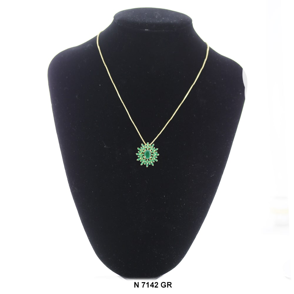 Pendant With Chain Necklace N 7142 GR