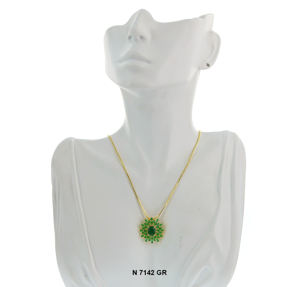 Pendant With Chain Necklace N 7142 GR