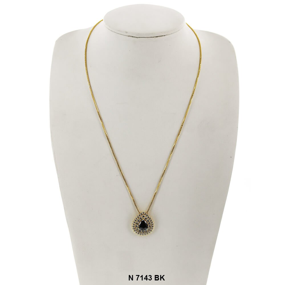 Pendant With Chain Necklace N 7143 BK