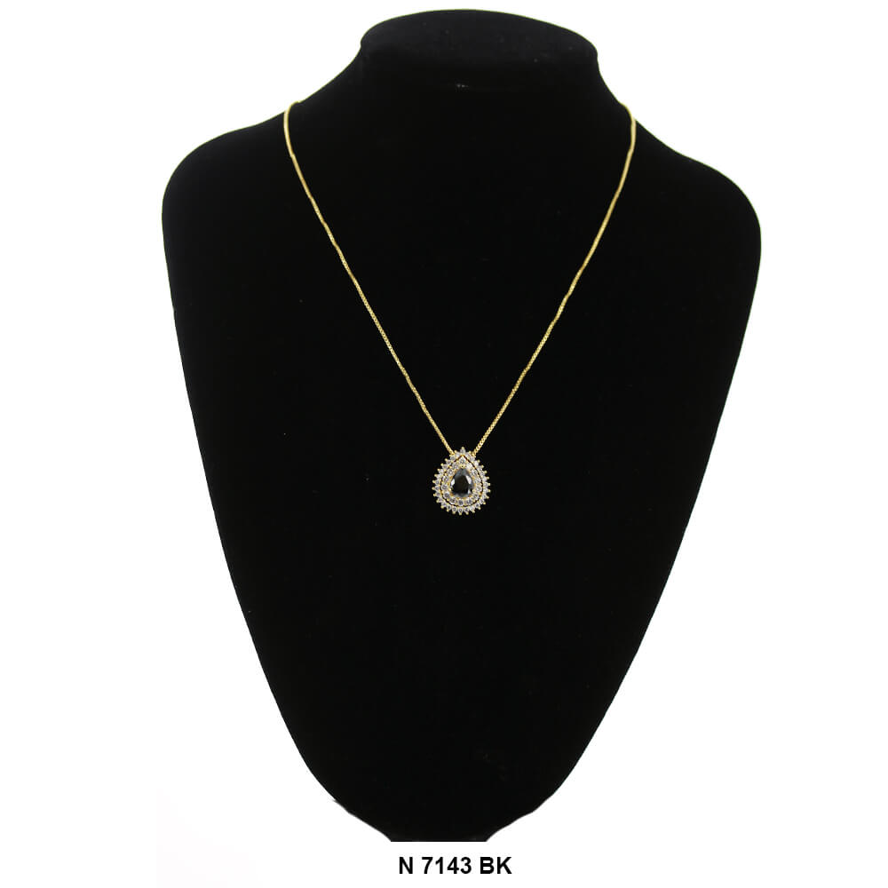 Pendant With Chain Necklace N 7143 BK