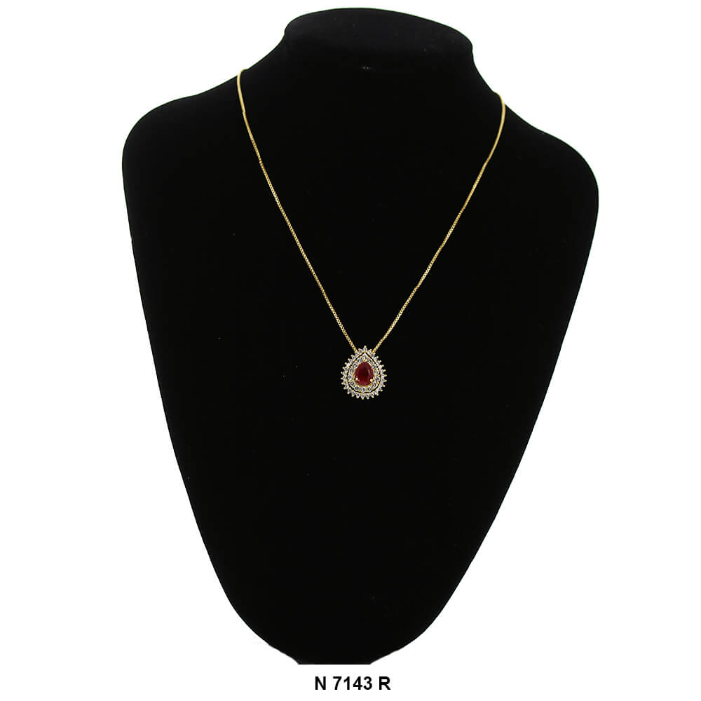 Pendant With Chain Necklace N 7143 R