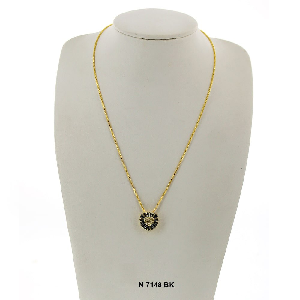 Pendant With Chain Necklace N 7148 BK