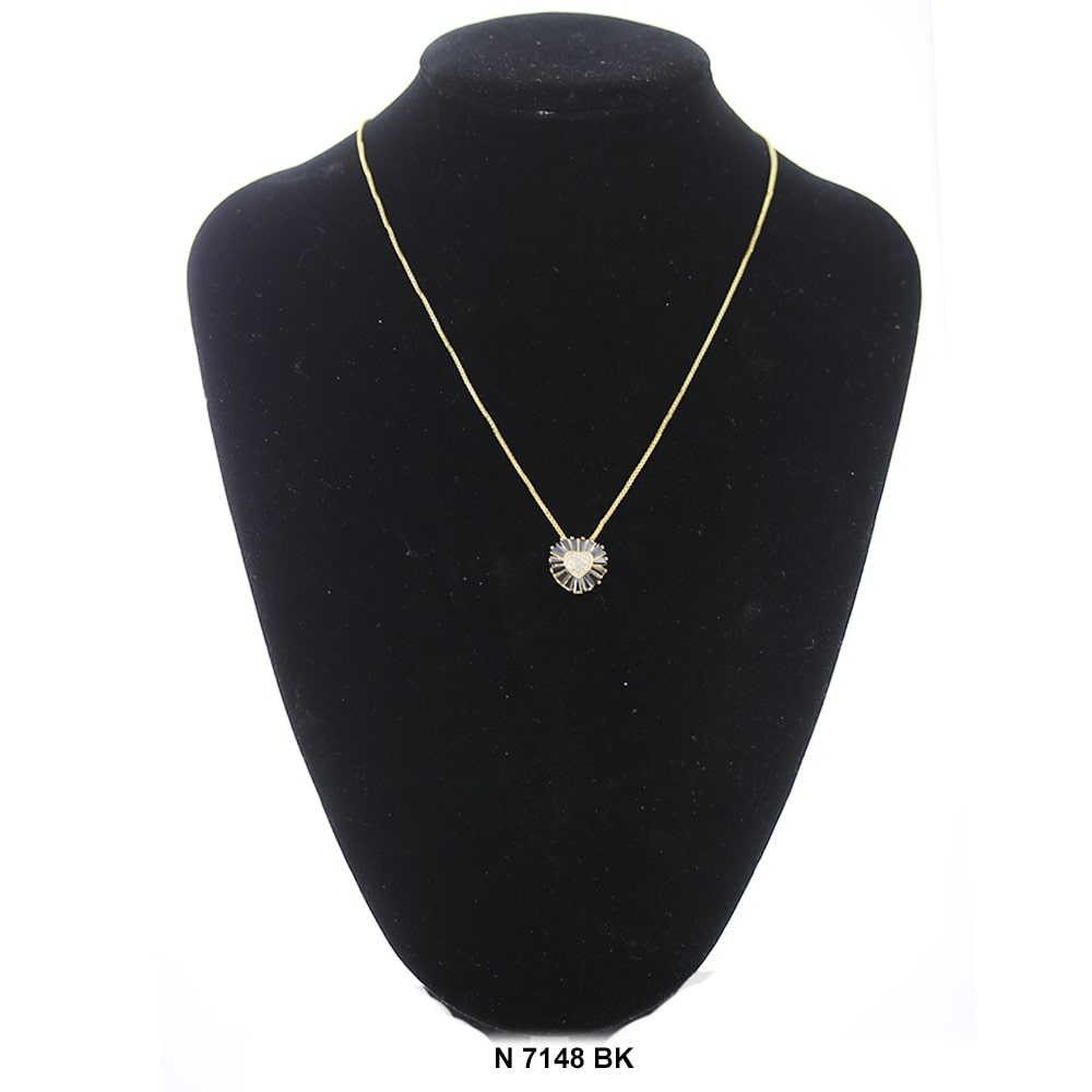 Pendant With Chain Necklace N 7148 BK