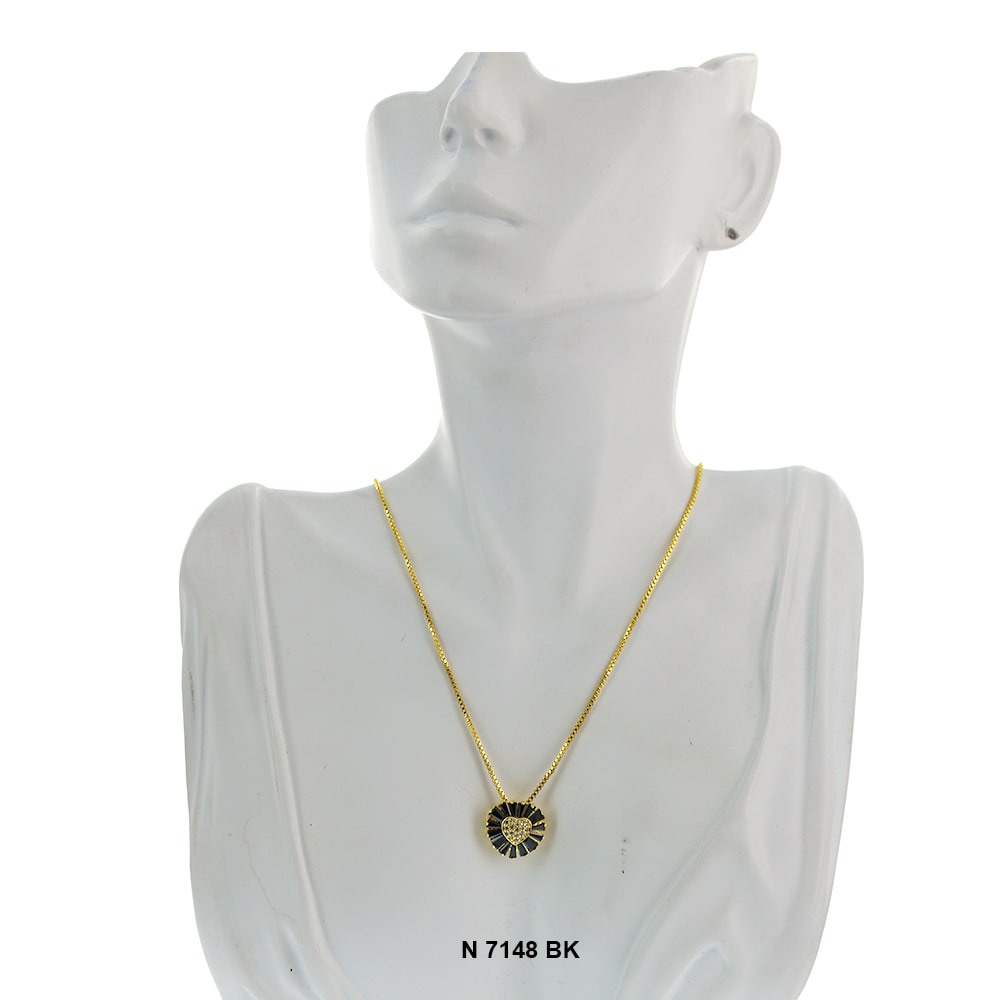 Pendant With Chain Necklace N 7148 BK