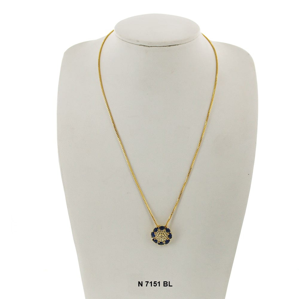 Pendant With Chain Necklace N 7151 BL