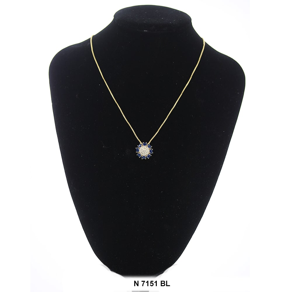 Pendant With Chain Necklace N 7151 BL