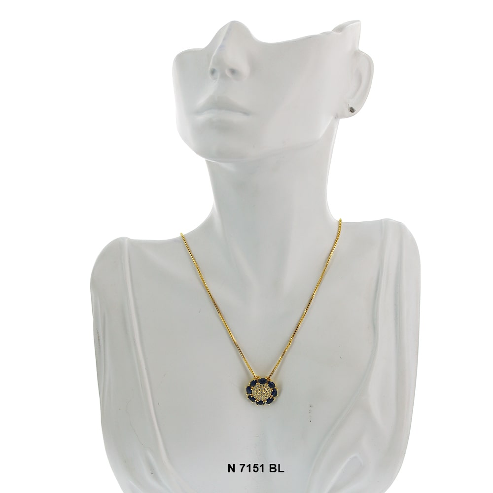 Pendant With Chain Necklace N 7151 BL