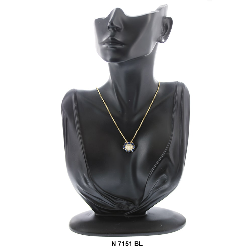 Pendant With Chain Necklace N 7151 BL