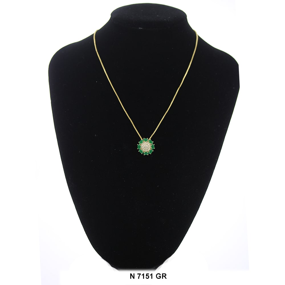 Pendant With Chain Necklace N 7151 GR