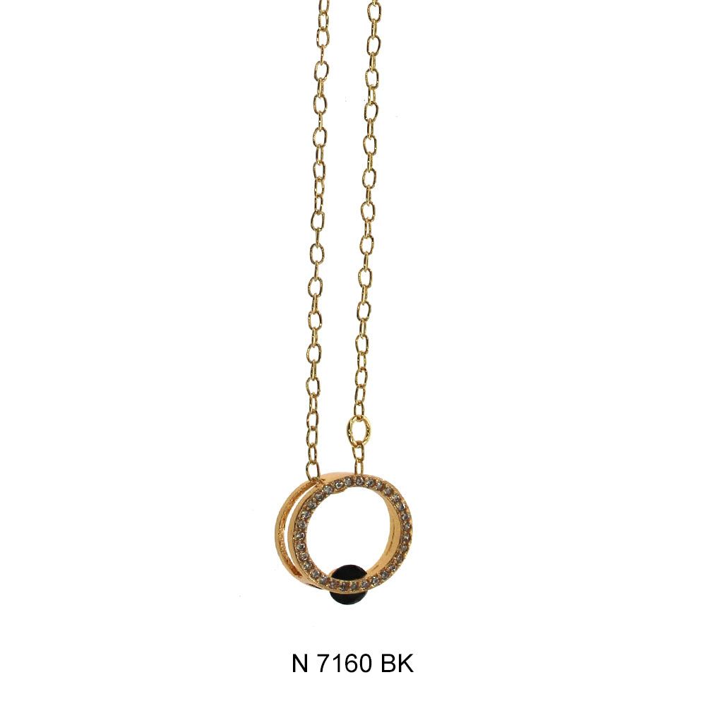 Round Charm Necklace N 7160 BK