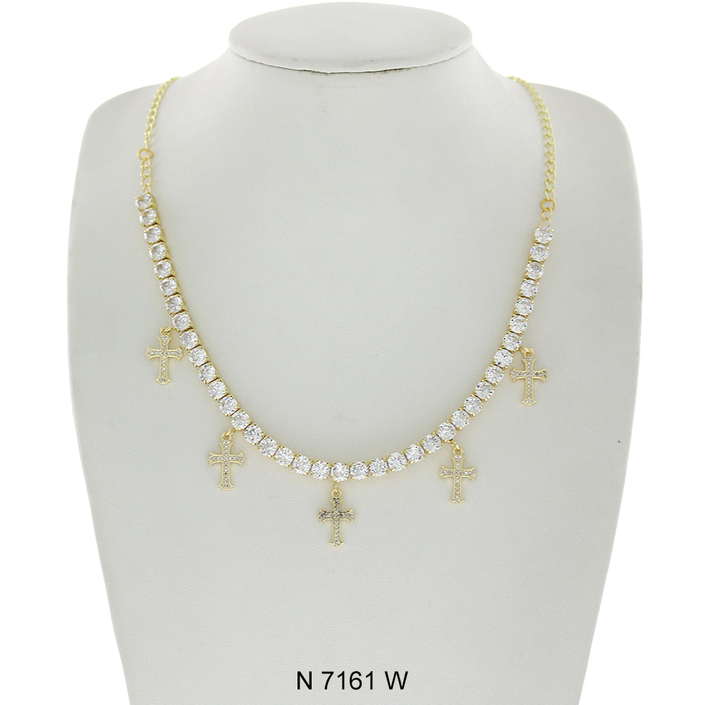 Cross Charms Choker Necklace N 7161 W