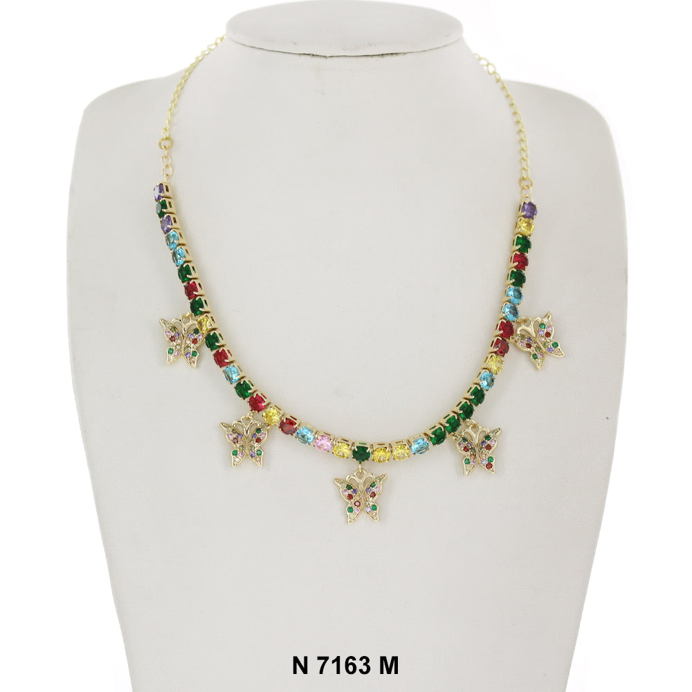 Butterfly Charms Choker Necklace N 7163 M