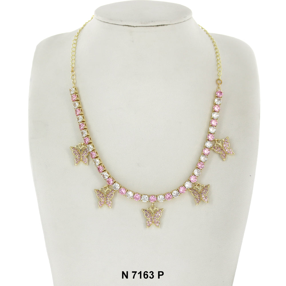 Butterfly Charms Choker Necklace N 7163 P